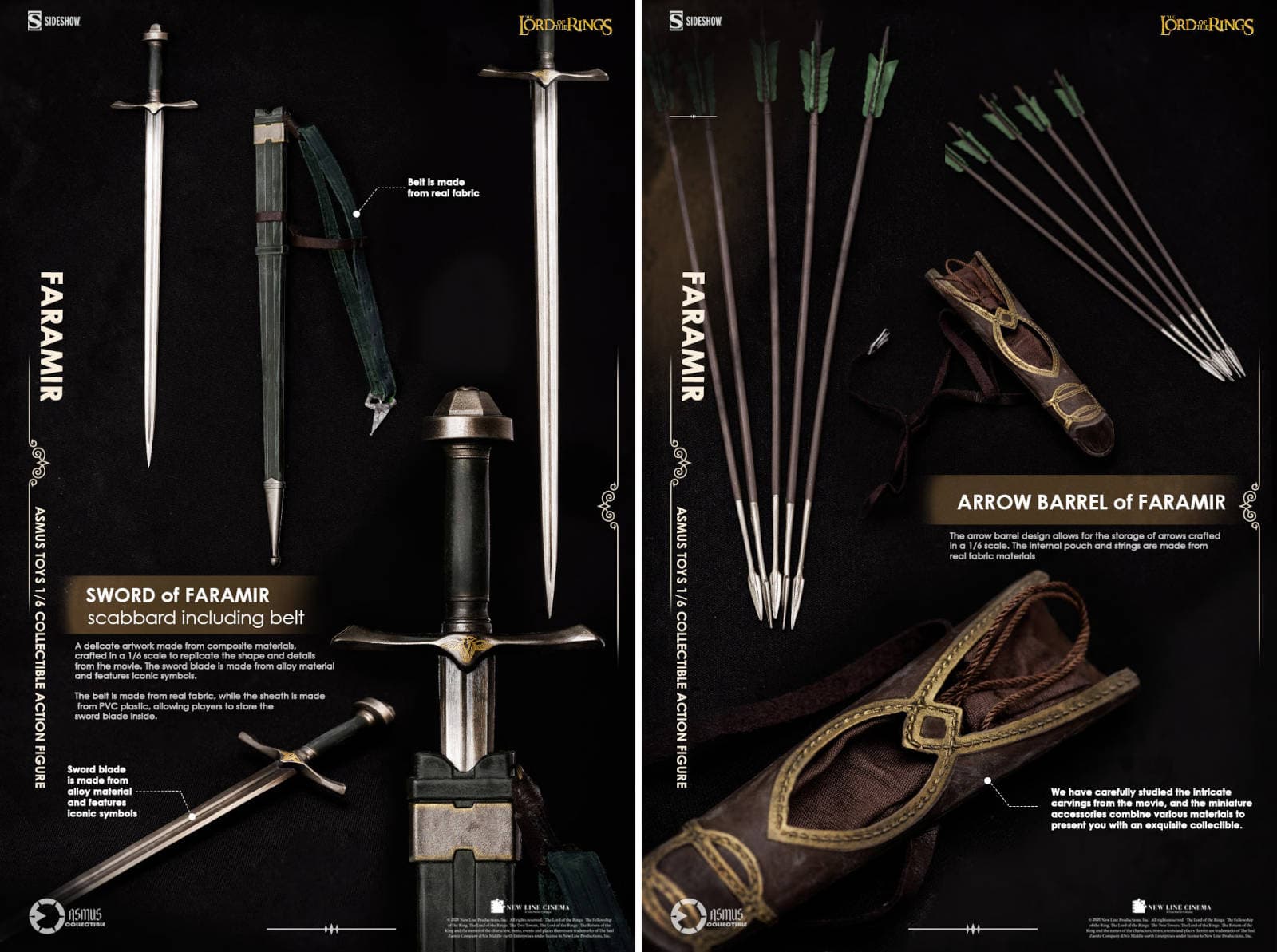 Права на изображения принадлежат Middle-earth Enterprises, New Line Productions, Asmus Toys и Sideshow Collectibles