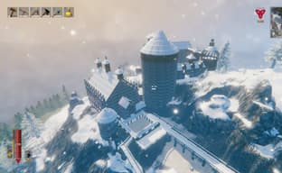 Игрок строит Хогвартс в Valheim