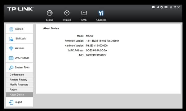 Настройка роутера TP-Link M5250 Настрока роутера TP-Link M5250