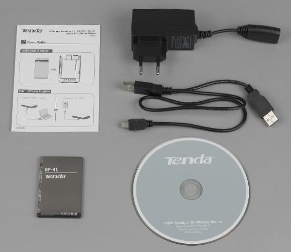 Комплект поставки роутера Tenda 3G150B Комплект поставки роутера Tenda 3G150B