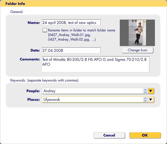 Импорт фотографий в Nero PhotoShow Deluxe: ввод описания нового альбома