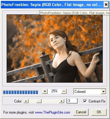 Тонирование в цвета сепия с помощью PhotoFreebies
