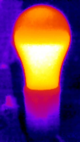 Osram Led Star Classic A 100, теплоснимок Osram Led Star Classic A 100, теплоснимок