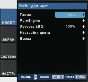 Проектор Optoma HD91, меню Проектор Optoma HD91, меню
