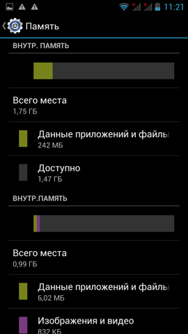 Обзор Fly IQ451. Скриншоты. Информация о памяти