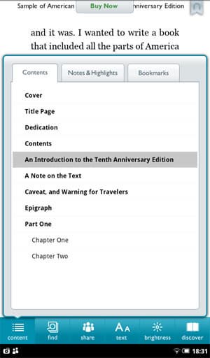 Скриншот Nook Tablet