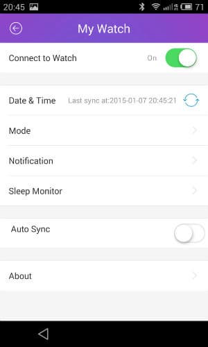 Скриншот приложения inHealth для часов inWatch Pi Скриншот приложения inHealth для часов inWatch Pi