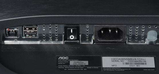 ЖК-монитор AOC g2460Pqu, разъемы