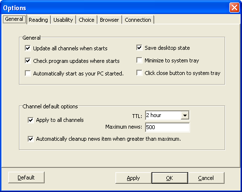 Настройки RSS Magnet Reader