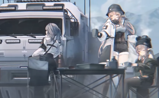 Gameplay of gacha 雪松 (Callsign Cedar) with Russian voice acting of anime girls shown