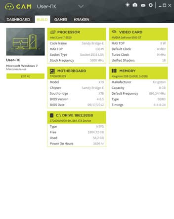 NZXT Kraken X61, CAM NZXT Kraken X61, CAM