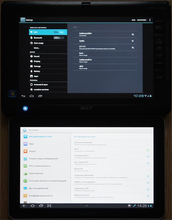 настройки Wi-Fi в Android 4.0 и 3.0