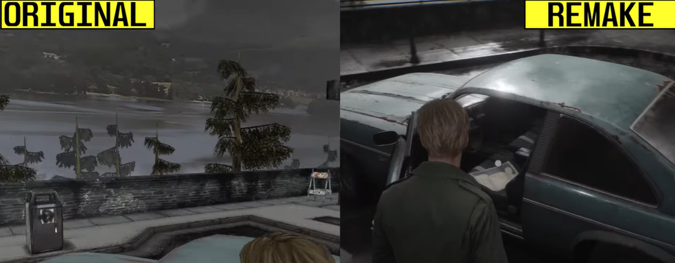 Silent Hill 2 Remake Graphics Compared to Original Game with Modified Camera for Experiment Clarity