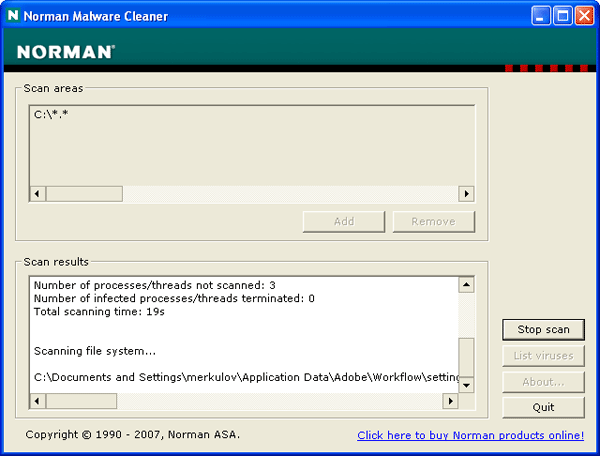 Norman Malware Cleaner