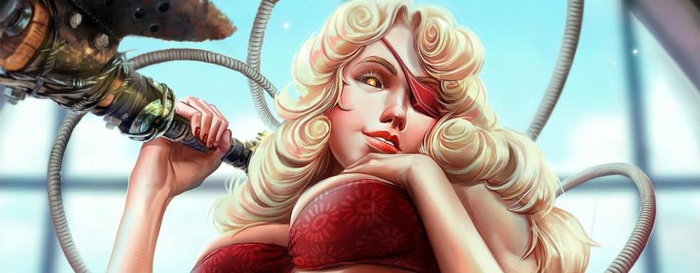 Элеонора щупает ученого на новом постере дополнения для Atomic Heart