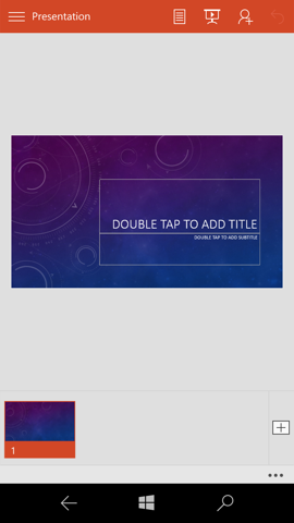 Предварительный обзор Windows 10 Mobile. Скриншоты. PowerPoint