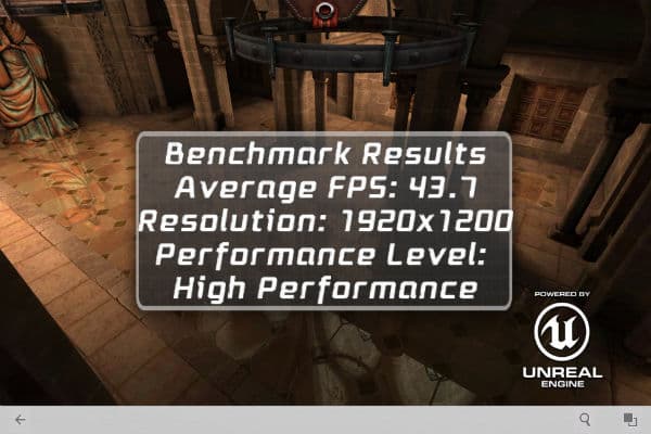 Результаты теста Epic Citadel на планшете Nook HD+