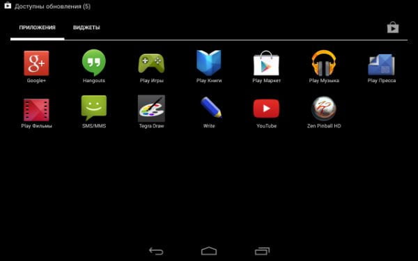 Скриншот Nvidia Shield Tablet