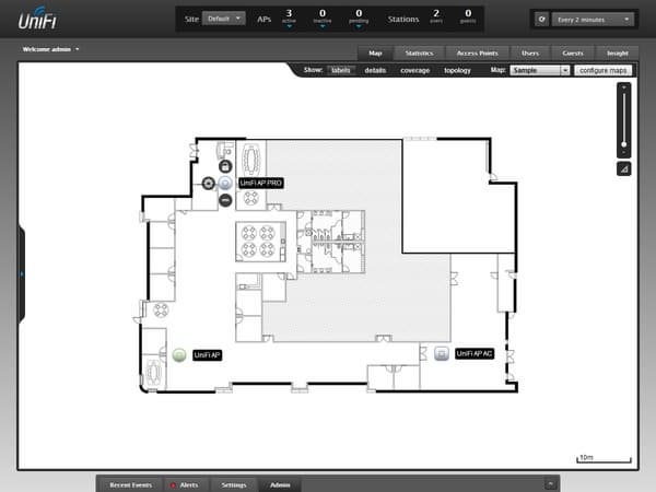 Интерфейс контроллера точек доступа Ubiquiti UniFi Интерфейс контроллера точек доступа Ubiquiti UniFi