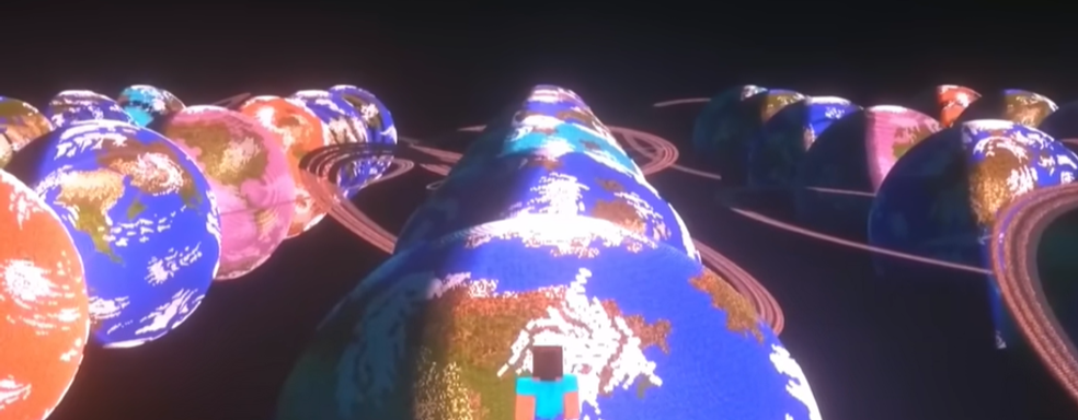 В Minecraft построили мультивселенную с порталом между чёрной и белой дырами
