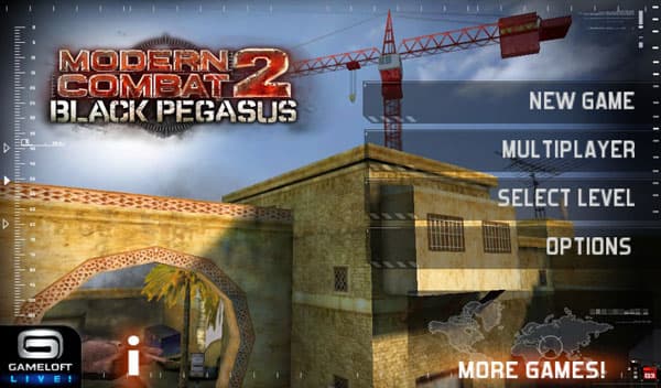 Modern Combat 3 на планшете BlackBerry PlayBook