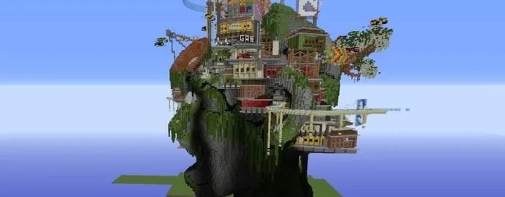 Minecraft - игрок построил удивительный город на голове гиганта