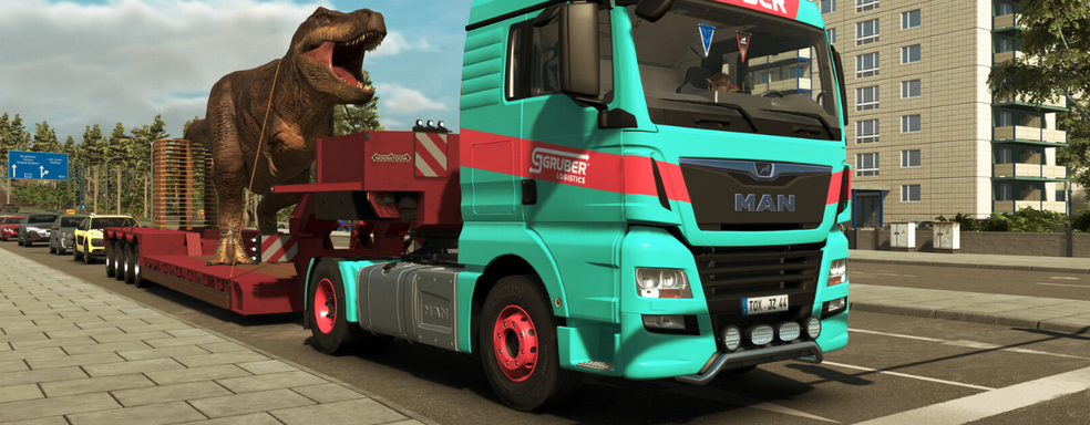 В аналоге Euro Truck и ATS появятся новые грузы — авторы Heavy Cargo показали доставку динозавра