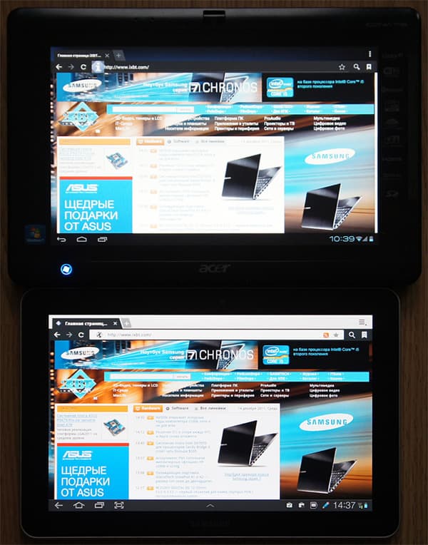 браузер в Android 4.0 и 3.0