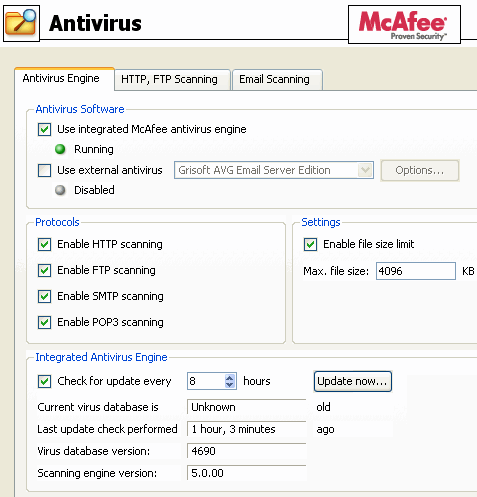 Встроенная антивирусная защита