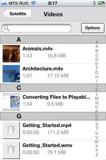 Программа GoFlex Media на iOS