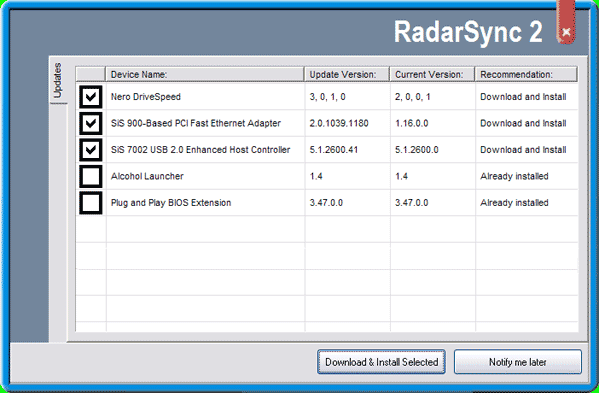 Доступные для закачки обновления