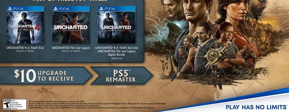 Владельцы Uncharted 4 PS Plus не смогут перейти на Uncharted: Legacy of Thieves Collection