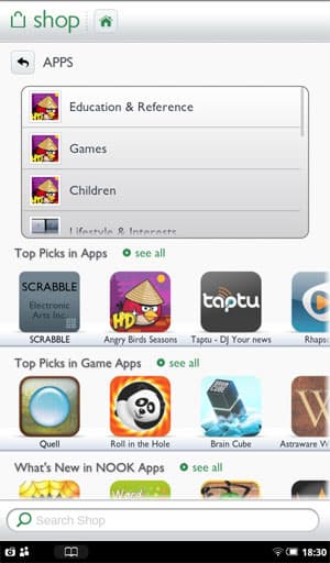 Скриншот Nook Tablet