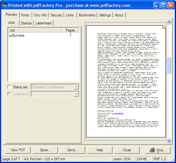 Главное окно pdfFactory Pro