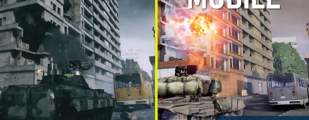 Видео сравнение графики Battlefield Mobile и Battlefield 3