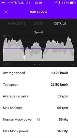 Скриншот приложения Moov Cycle