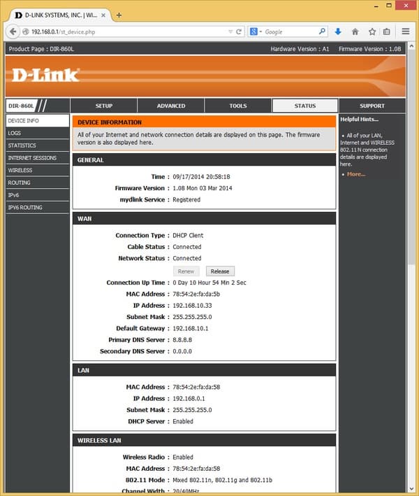 Настройка D-Link DIR-860L
