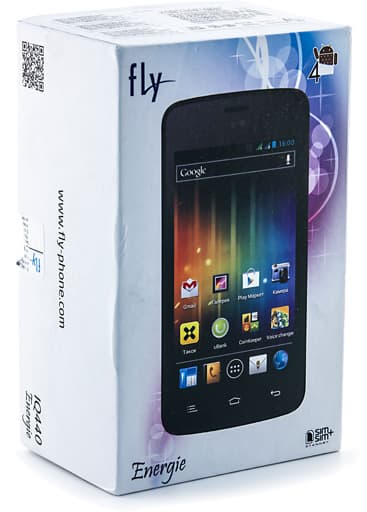 Упаковка коммуникатора Обзор Fly IQ440 Energie. Упаковка коммуникатора
