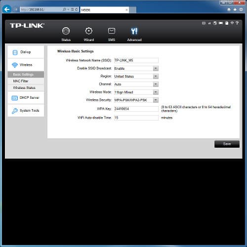 Настройка роутера TP-Link M5350 Настрока роутера TP-Link M5350
