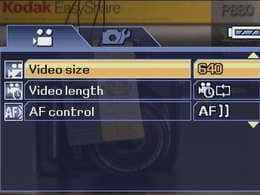 Kodak EasyShare P880, меню