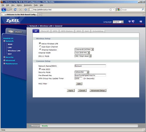 Интернет-центр ZyXEL P660HN EE: Web-интерфейс Интернет-центр ZyXEL P660HN EE: Web-интерфейс