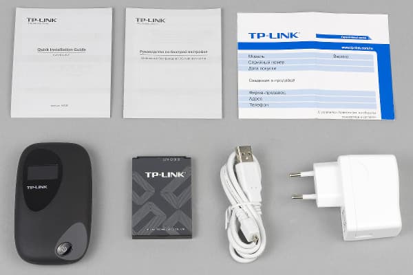 Комплект поставки роутера TP-Link M5350 Комплект поставки роутера TP-Link M5350
