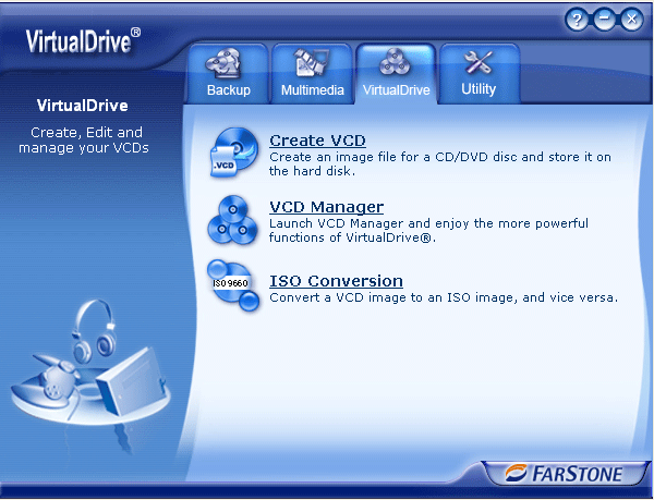 Рабочее окно VirtualDrive Manager