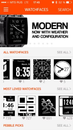 iOS-приложение для умных часов Pebble iOS-приложение для умных часов Pebble