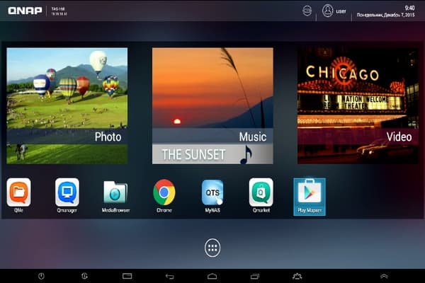 Интерфейс Android в QNAP TAS-168 Интерфейс Android в QNAP TAS-168