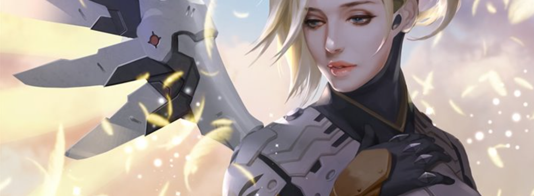 Un jugador de Overwatch adjunta un motor a un guante para que Mercy pueda curar y potenciar a sus aliados simultáneamente