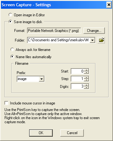 Захват содержимого экрана для импорта в Zoner Photo Studio