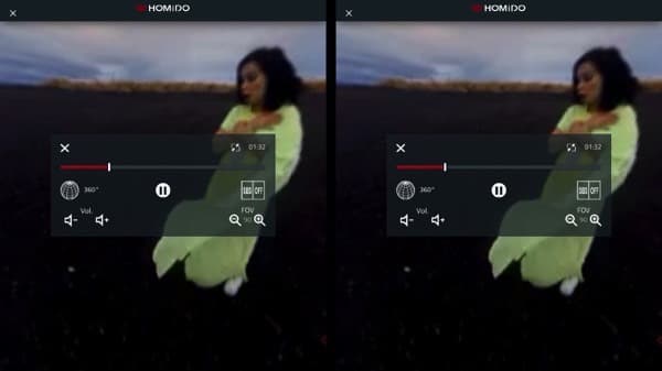 Скриншот приложения Homido Player Скриншот приложения Homido Player