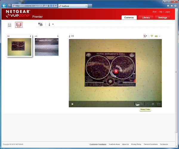 Web-интерфейс сервиса Netgear VueZone Web-интерфейс сервиса Netgear VueZone