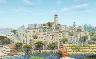 Игрок в Minecraft построил небольшой Пустынный город